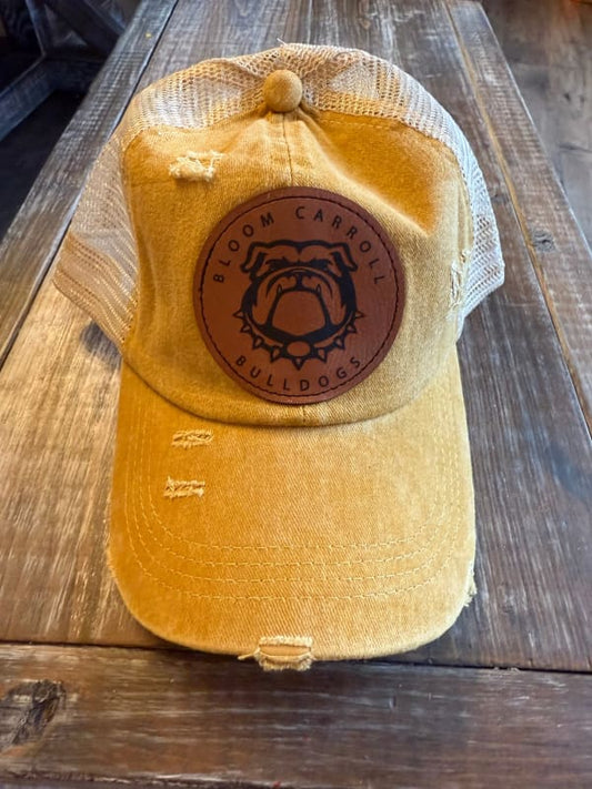 Bloom Carroll Bulldogs Vintage Distressed Cap - Trucker Hats