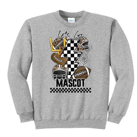 Custom Mascot Football Sweatshirt - DTF Printed Spirit Wear