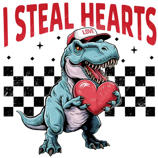 ’I Steal Hearts’ Dinosaur Valentine Sweatshirt - Clothing