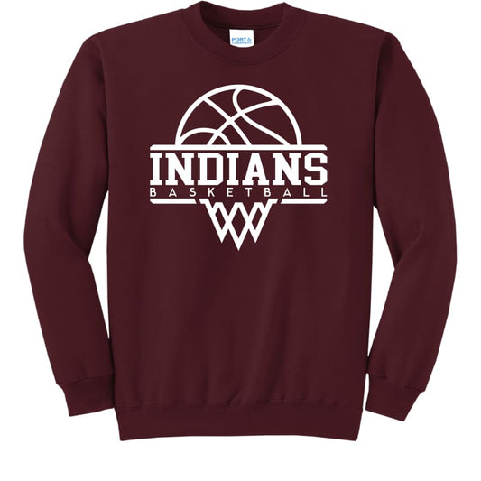 Indians Basketball Crewneck or Hoodie Sweatshirt - Clothing