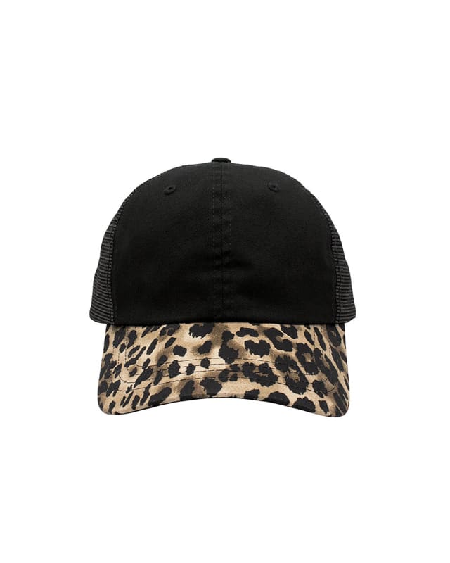 Mama Metallic Leopard Snapback Trucker Hat - Brown/Black