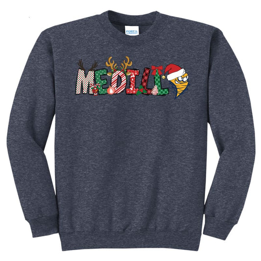 Medill Christmas Sweatshirt - Navy / Small / Crew - Clothing