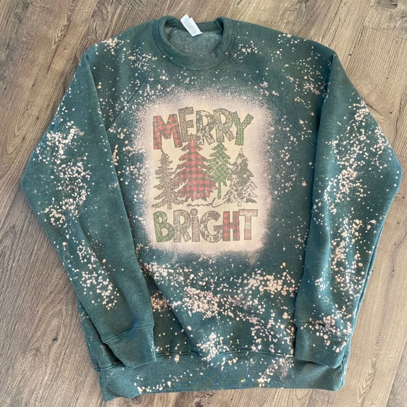 Bleached Merry and Bright Unisex Sweatshirt - XS - Clothing